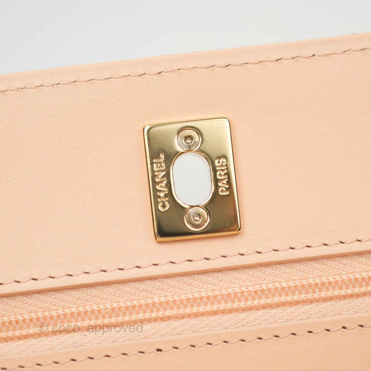 Chanel Quilted Bow Wallet On Chain WOC Light Beige Caviar Gold Hardware