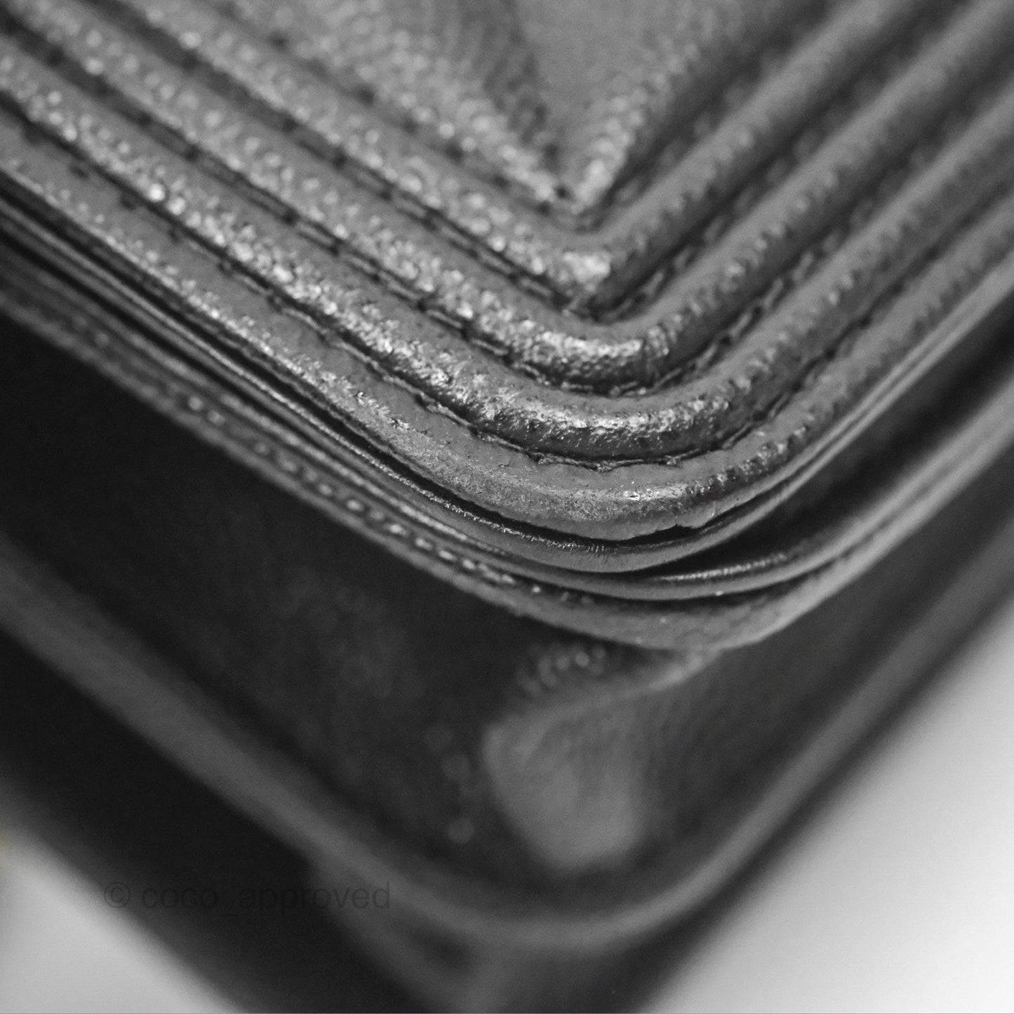 Chanel Mini Boy Quilted Wallet on Chain WOC Black Caviar Gold Hardware