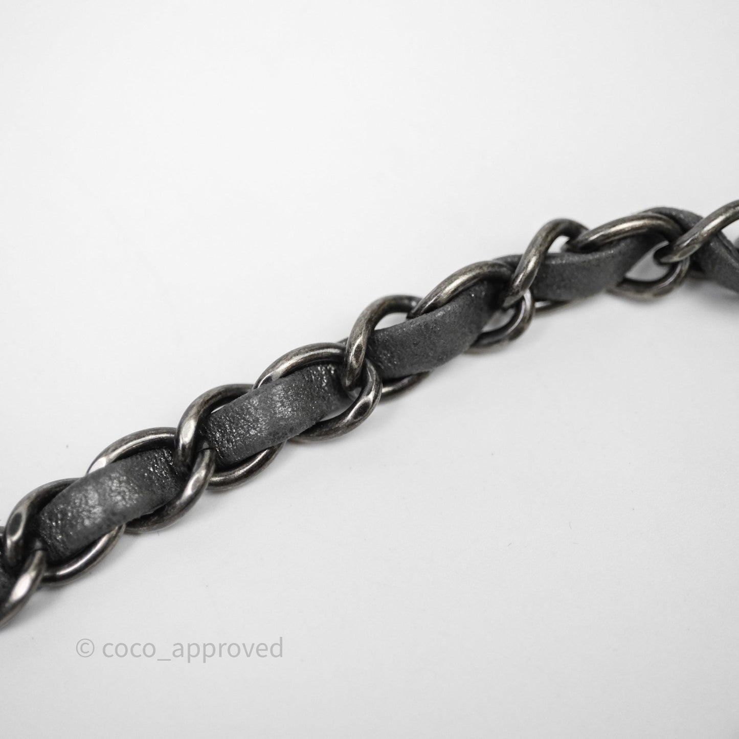 Chanel Mini Square Iridescent Grey Suede Gun Metal Hardware