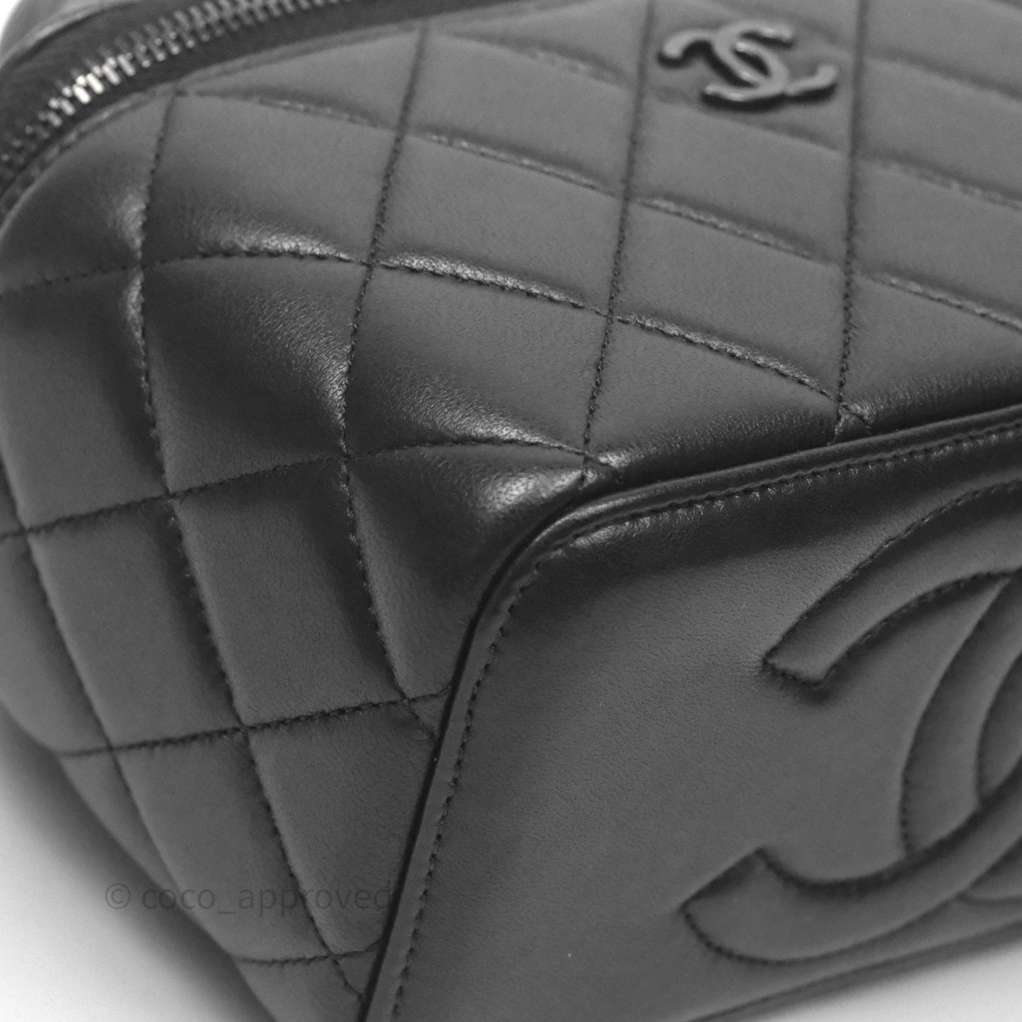 Chanel Vanity Rectangular Top Handle So Black Lambskin