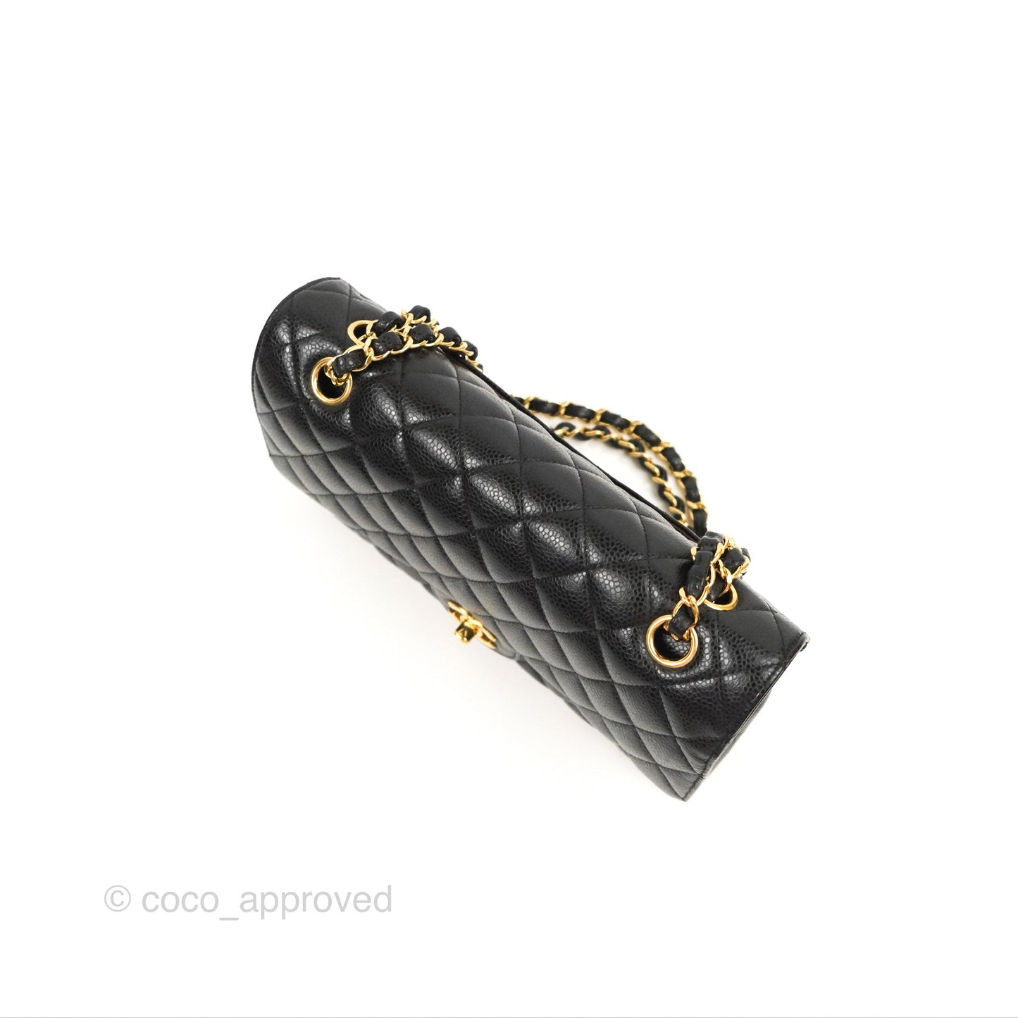 Chanel Classic M/L Medium Flap Quilted Black Caviar Gold Hardware