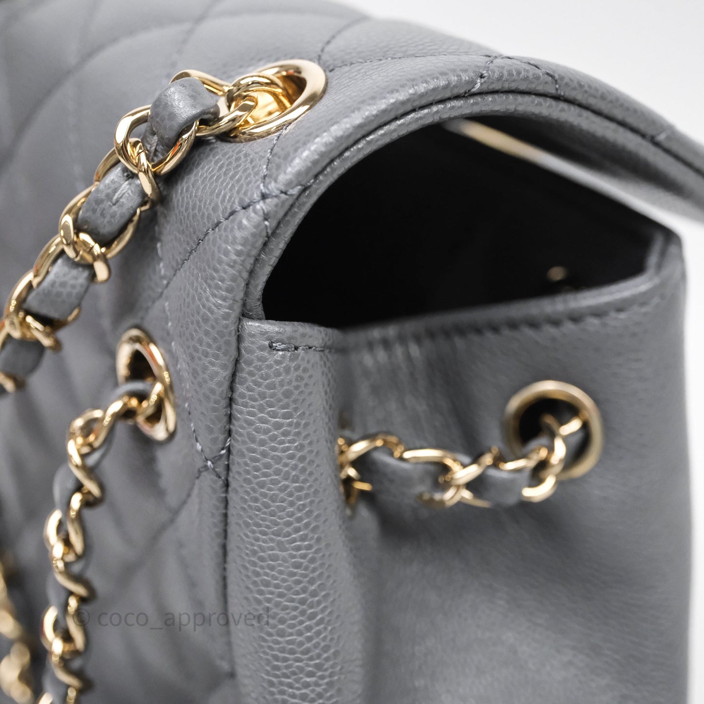 Chanel Small Duma Backpack Dark Grey Caviar Gold Hardware 23K