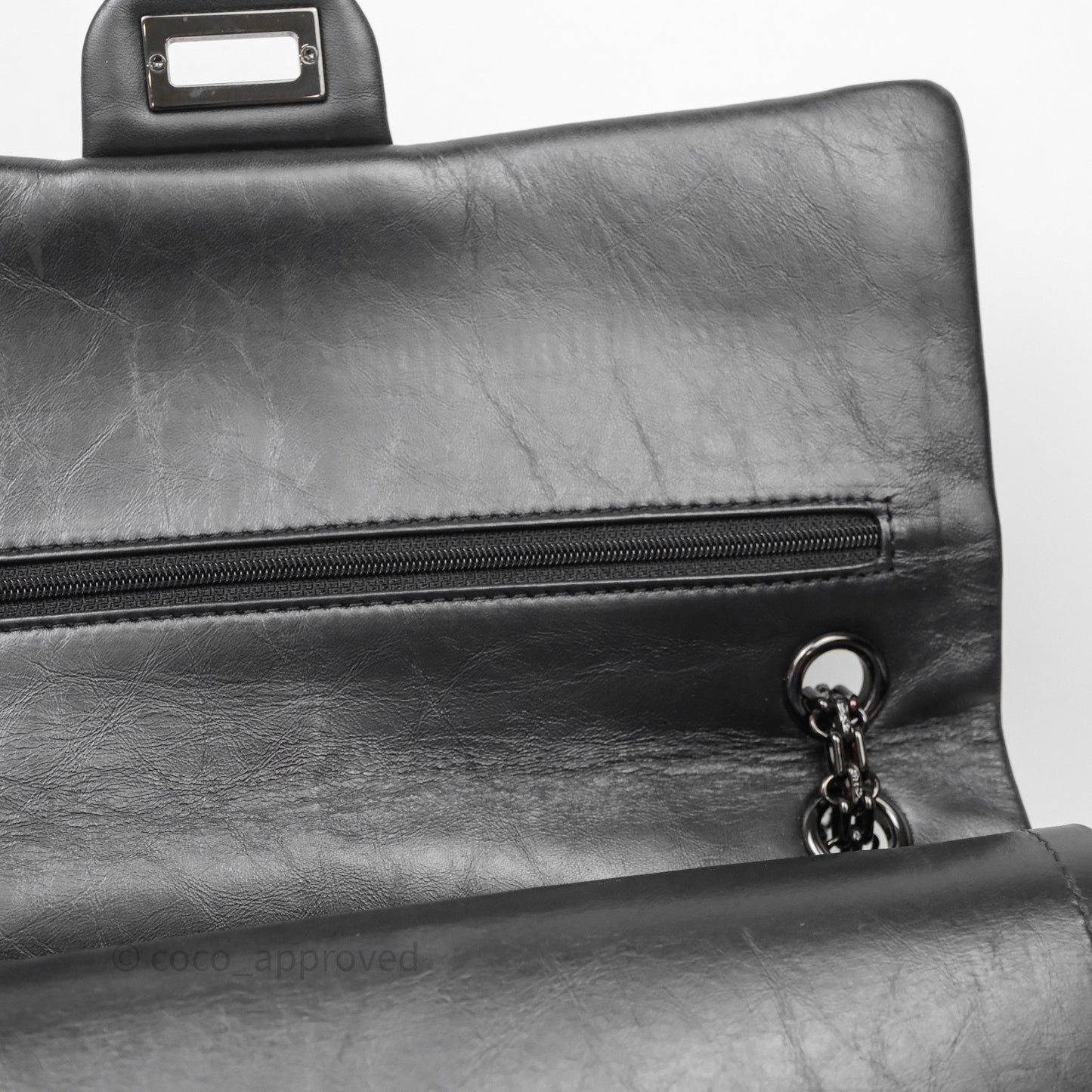 Chanel Reissue Medium 226 Chevron Aged Calfskin So Black