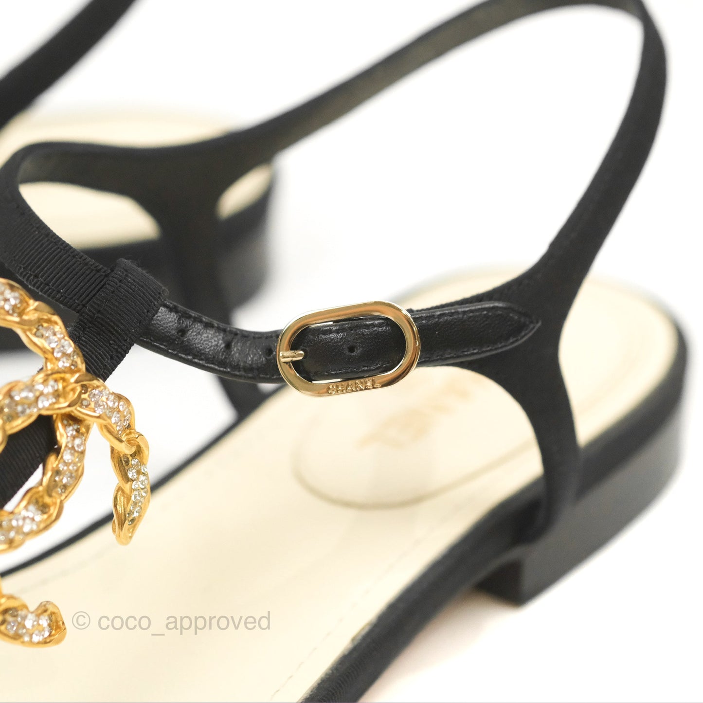 Chanel Jeweled CC Thong Sandals 37.5