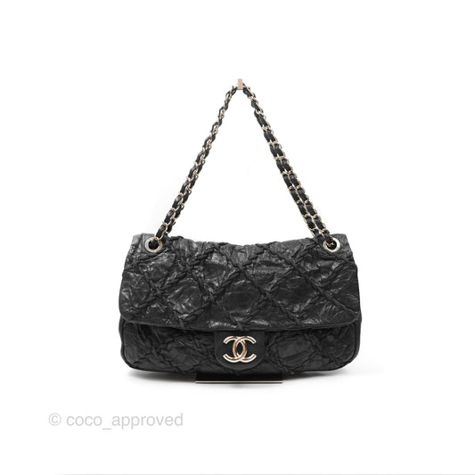Chanel Large Flap Bag Dark Navy Silver Hardware