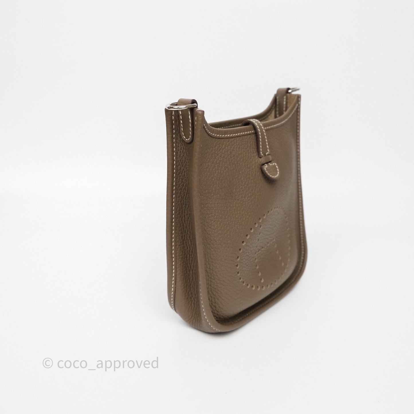 Hermès Mini Evelyne 16 Etoupe 18 Clemence Palladium Hardware