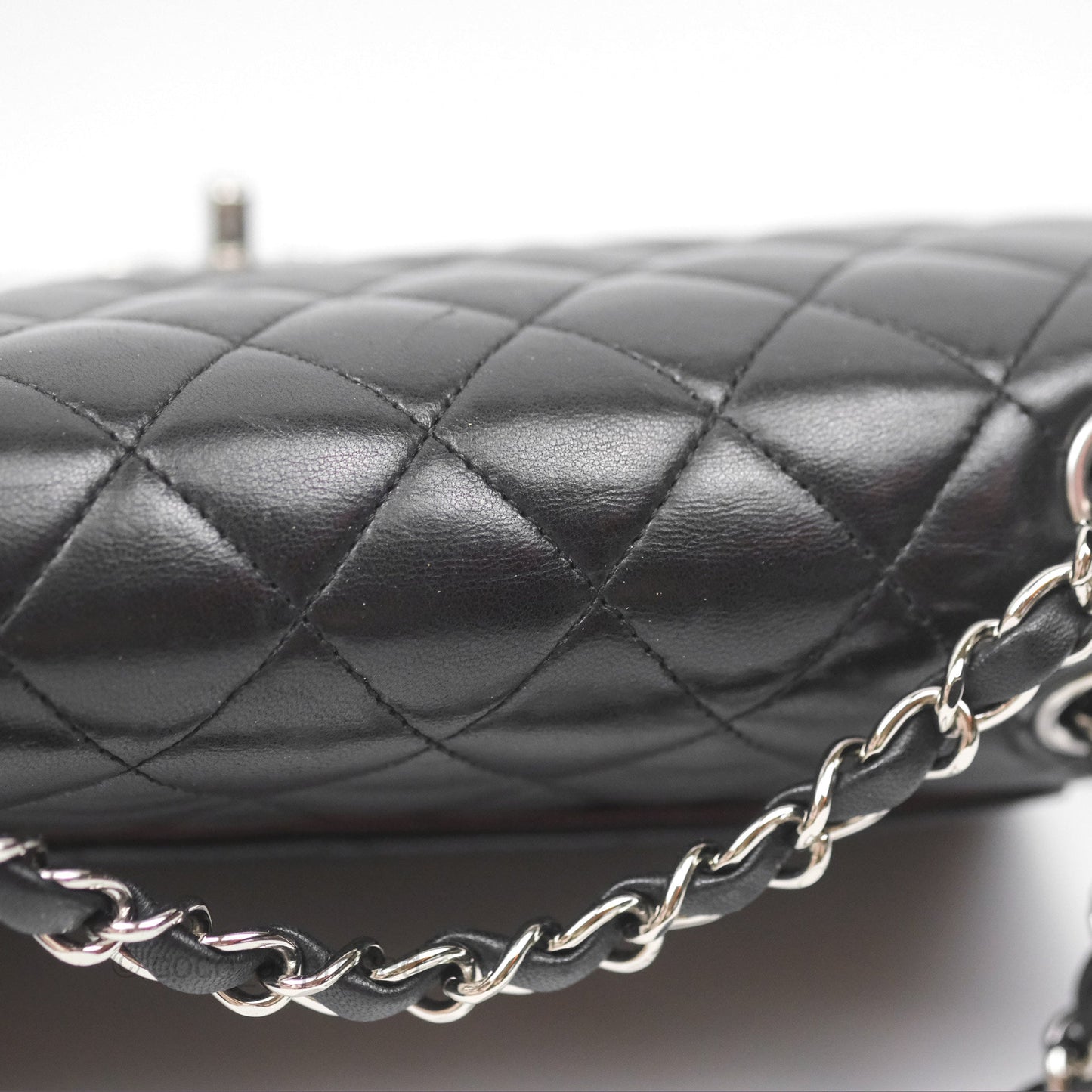 Chanel Small S/M Classic Flap Black Lambskin Silver Hardware