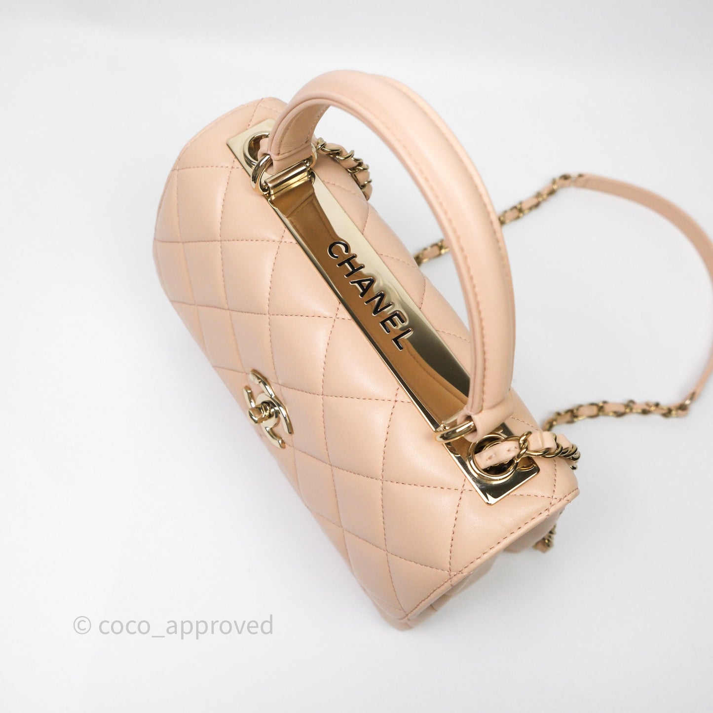 Chanel Small Trendy CC Beige Lambskin Gold Hardware