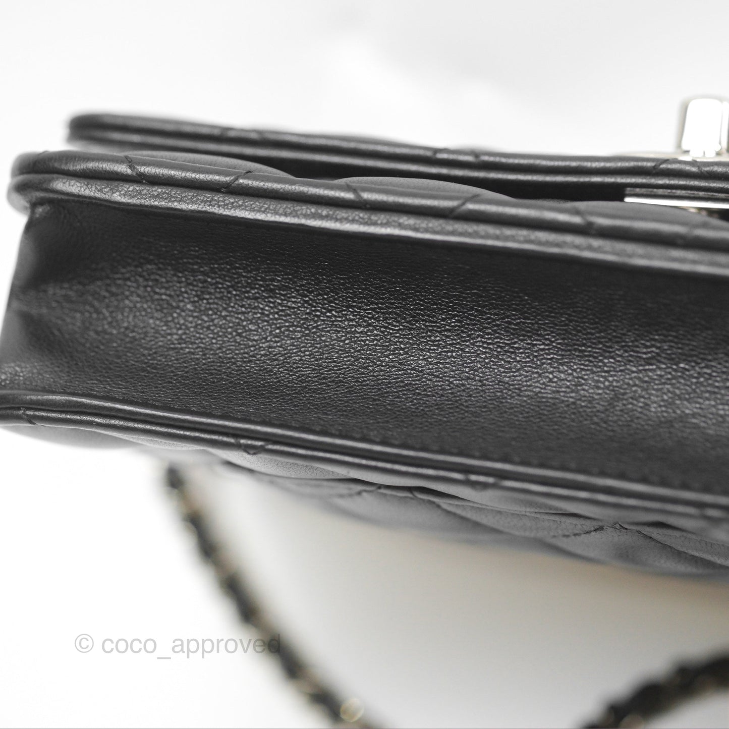 Chanel Gradient CC Wallet On Chain WOC Black Lambskin Silver Hardware 23K