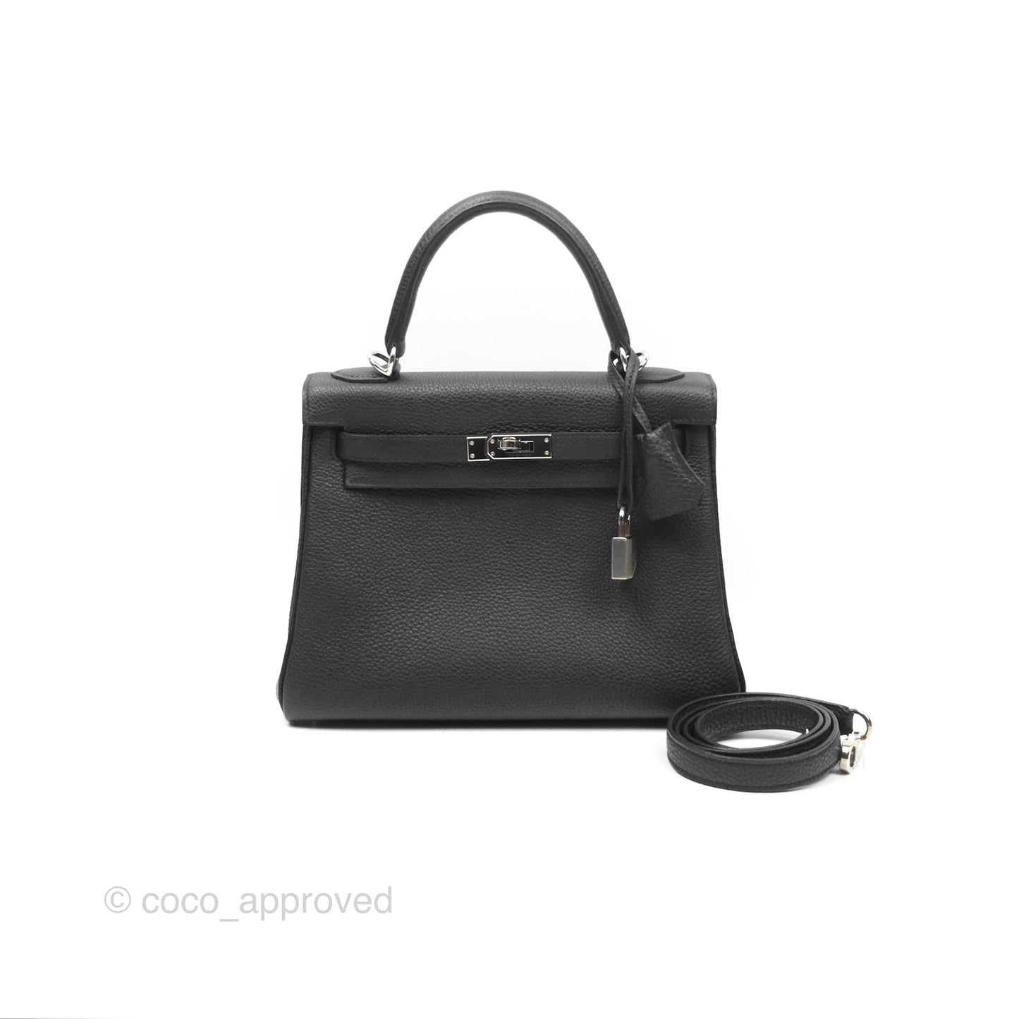 Hermès Retourne Kelly 25 Black Togo Palladium Hardware