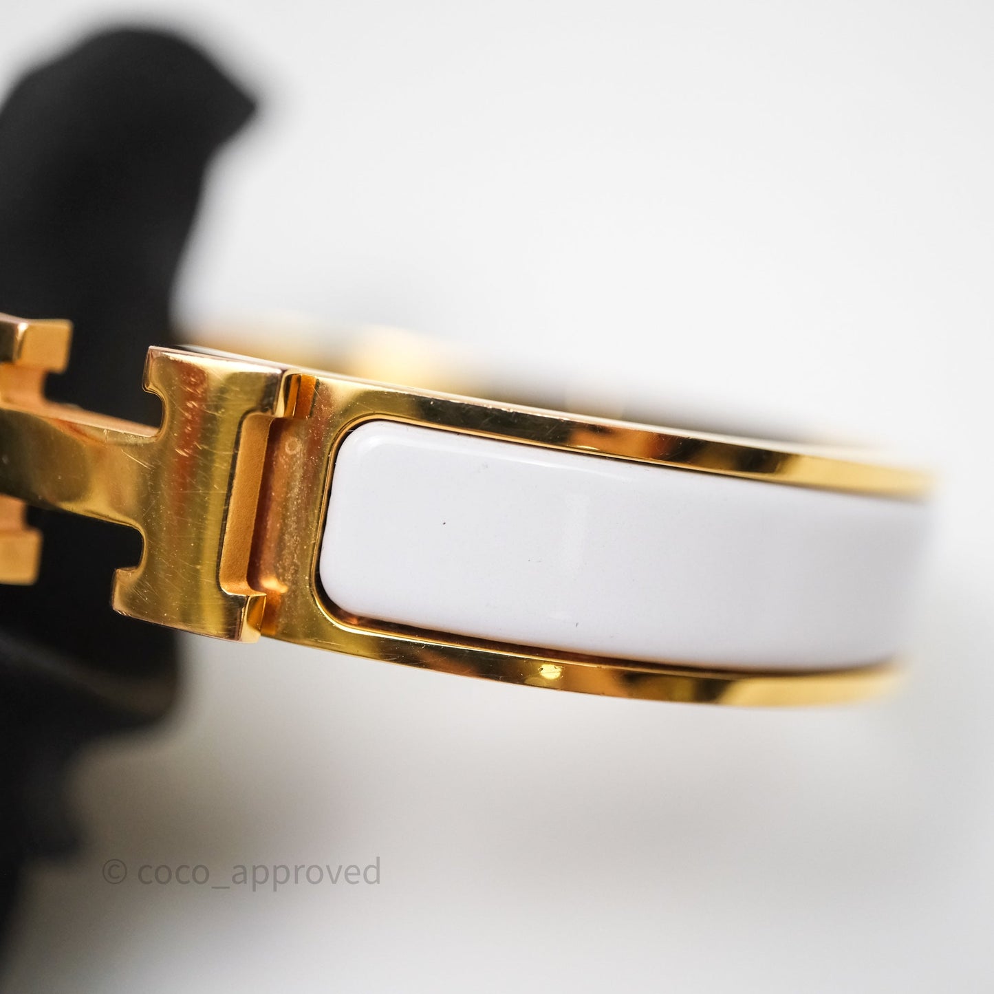 Hermès Clic H Bracelet White Gold Hardware PM