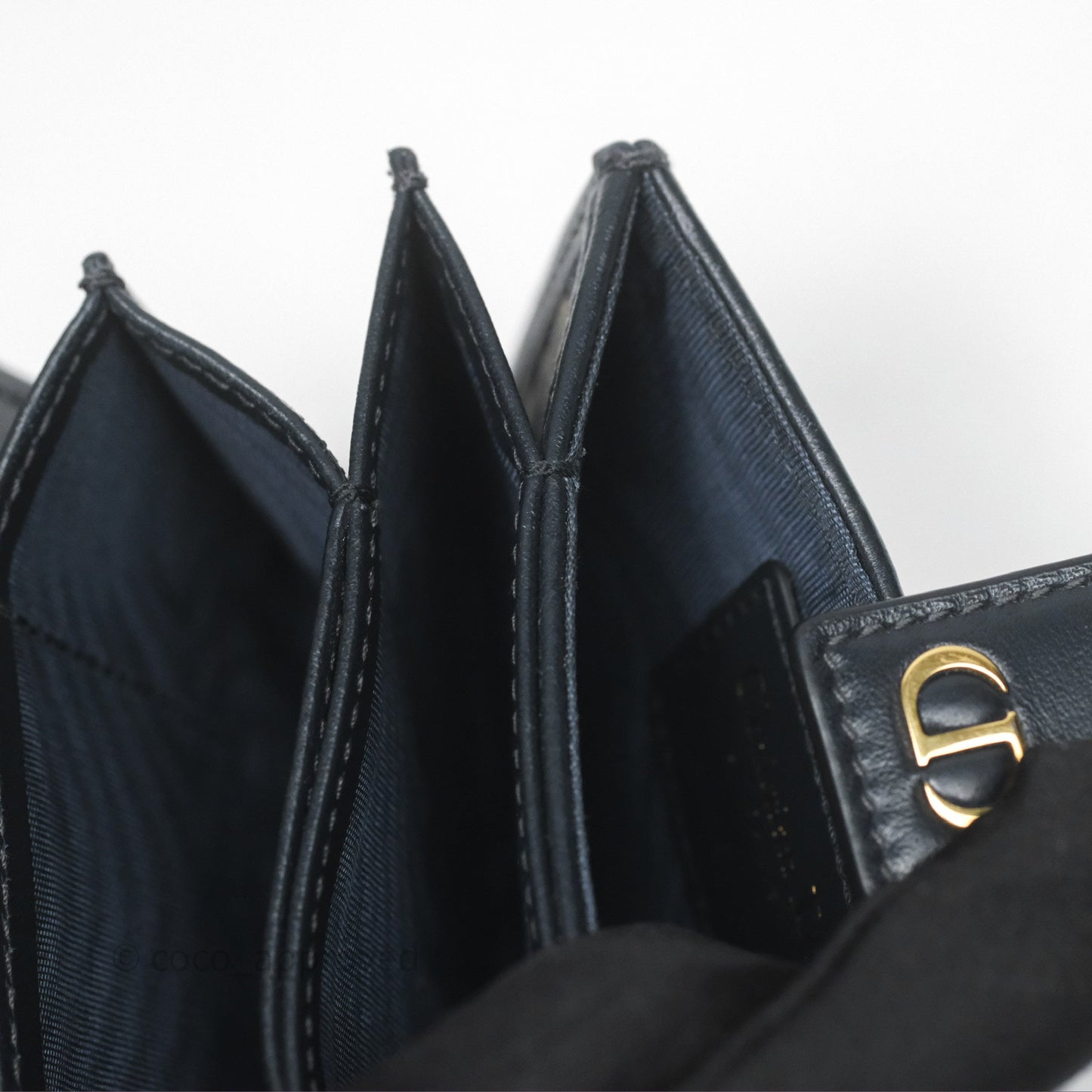 Christian Dior 5-Gusset Card Holder Blue Dior Oblique Jacquard