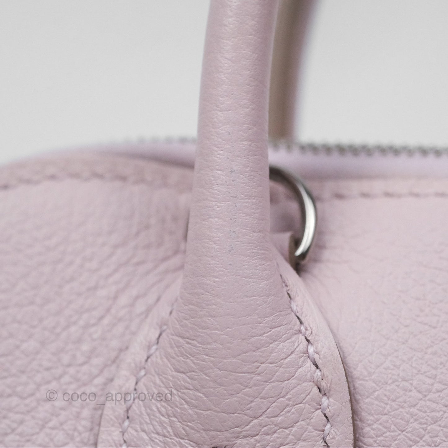 Hermès Bolide Mini 1923 Verso Evercolor Mauve Pale 09/ Caramel 28 Palladium Hardware