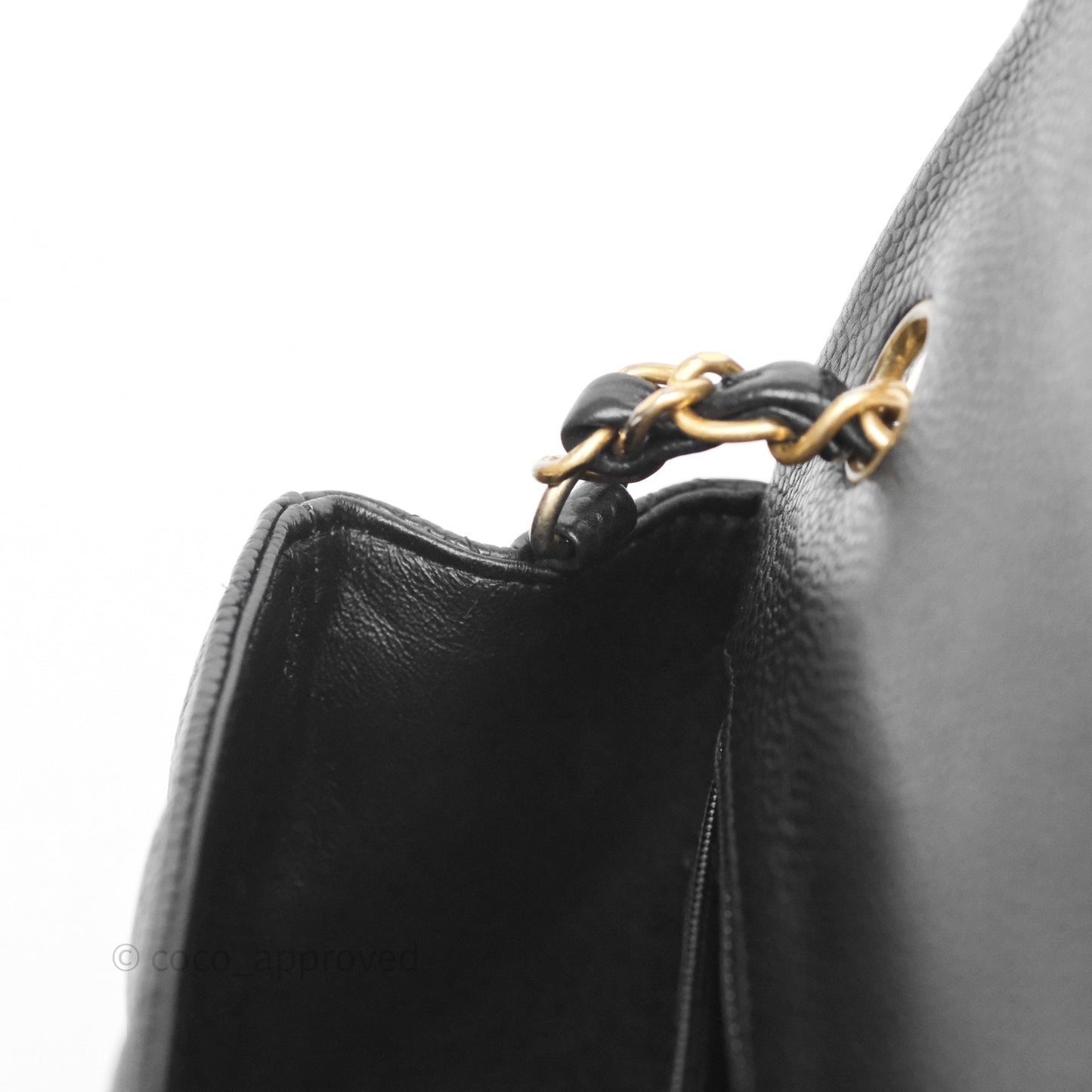 Chanel Mini Rectangular Quilted Black Caviar Aged Gold Hardware