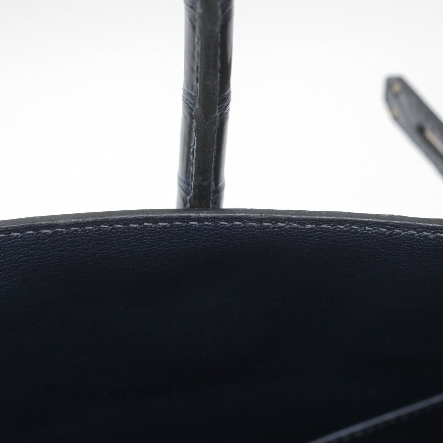 Hermès Birkin 35 Porosus Marine 78 Palladium Hardware