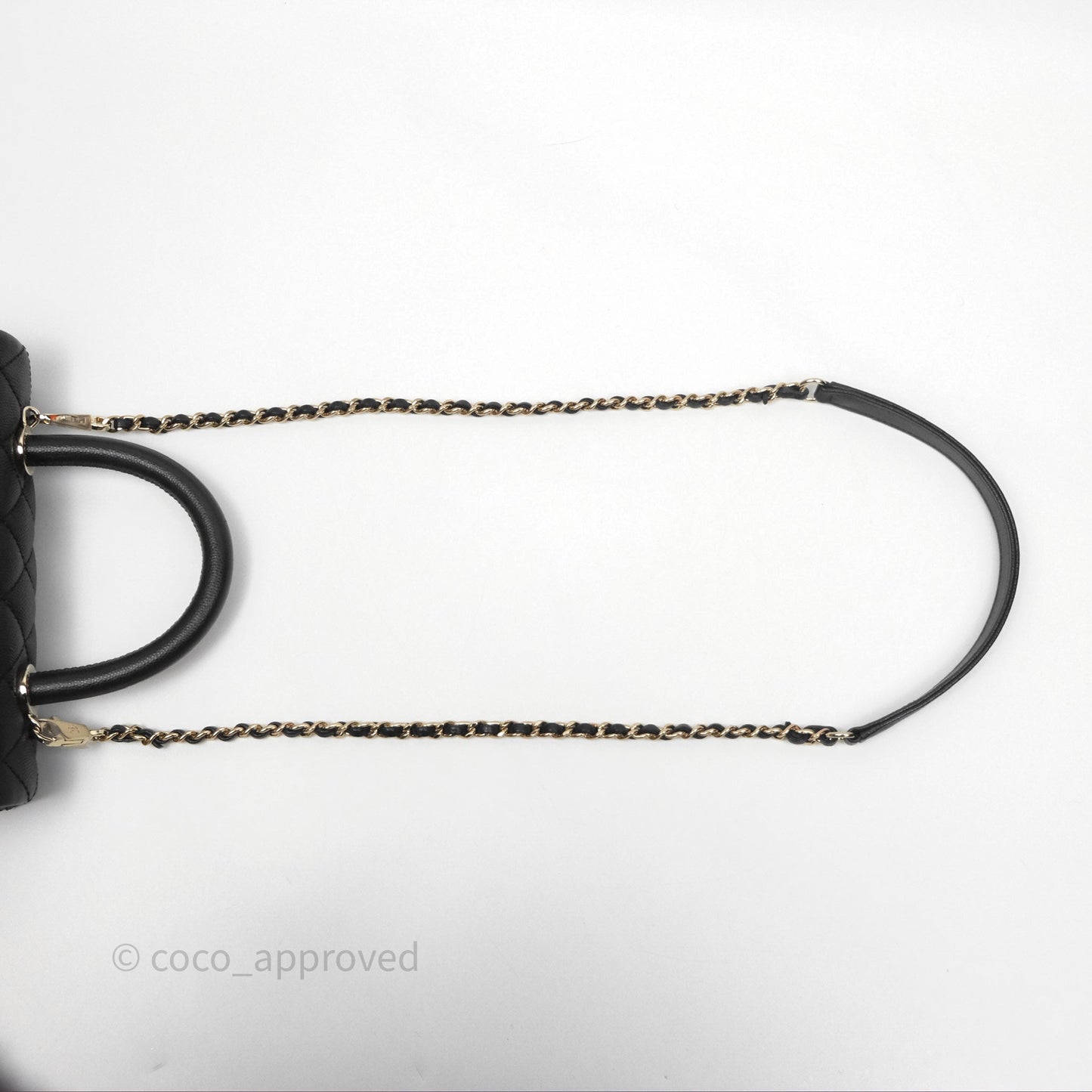 Chanel Small Coco Handle Quilted Black Caviar Gold Hardware
