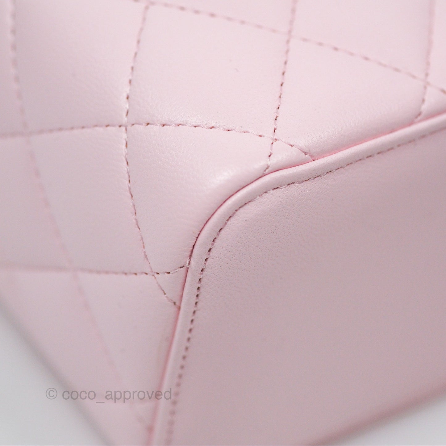 Chanel Vanity Rectangular Top Handle Pink Lambskin Gold Hardware