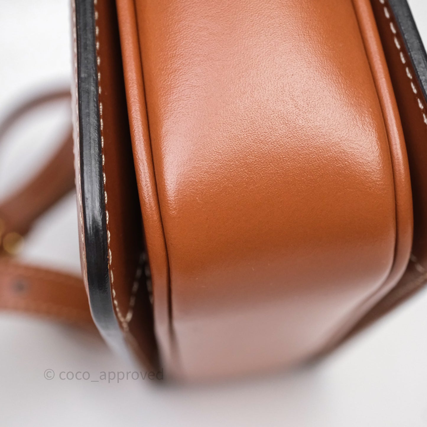 Celine Teen Triomphe Bag Triomphe Canvas Tan Calfskin