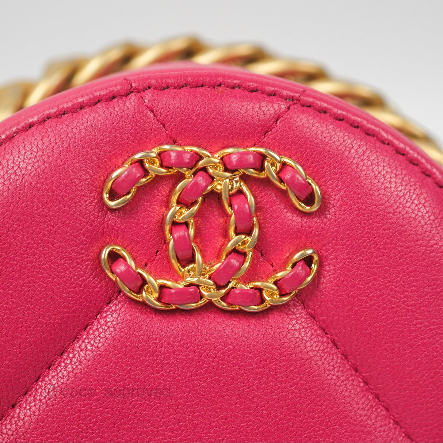 Chanel 19 Round Clutch With Chain Dark Pink Mixed Hardware