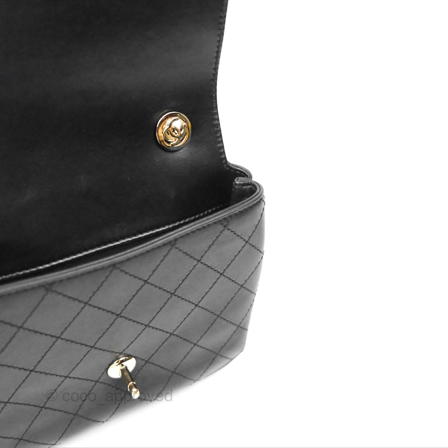 Chanel Calfskin Stitched Small Flap Bag Black