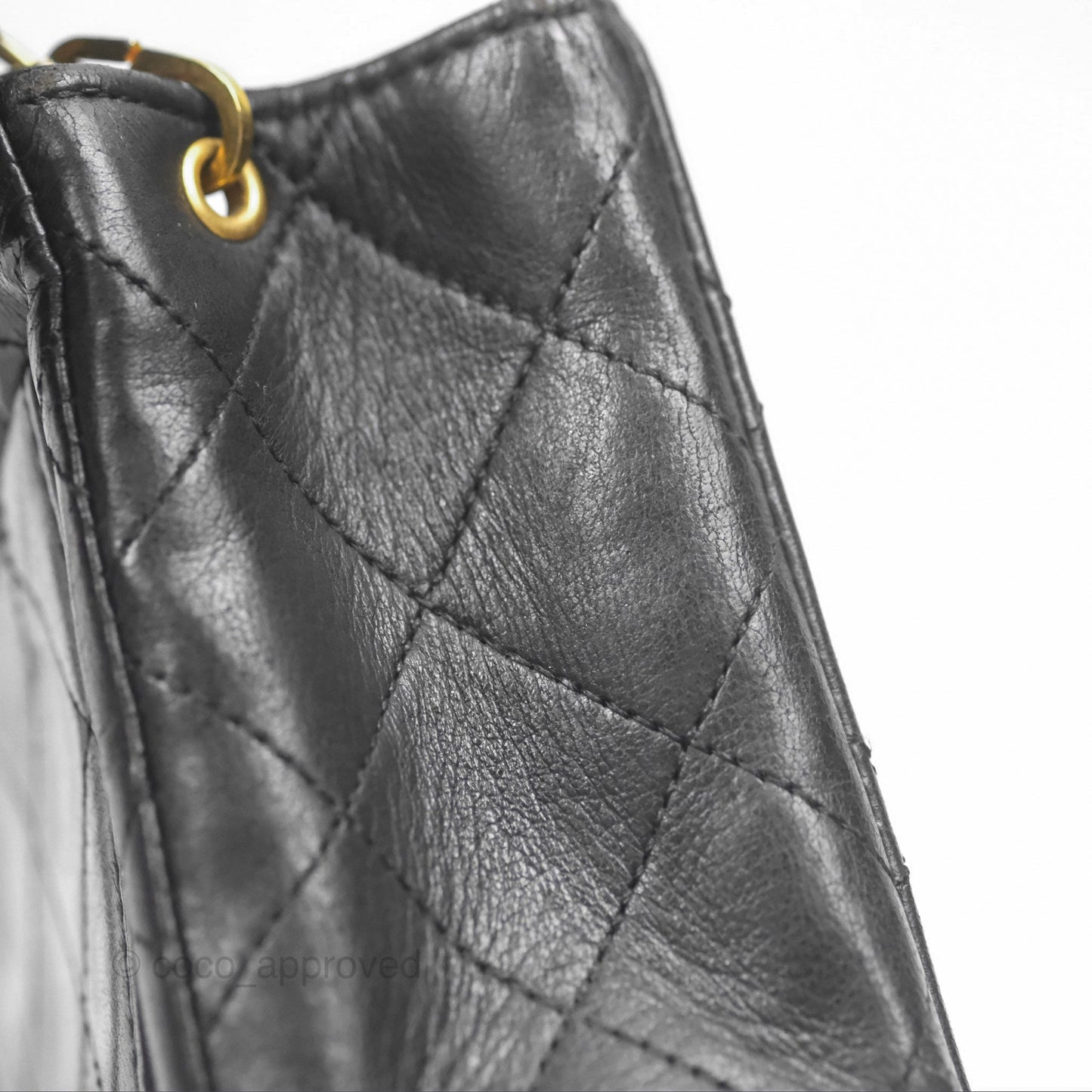 Chanel Vintage Mini Square Black Lambskin 24K Gold Hardware