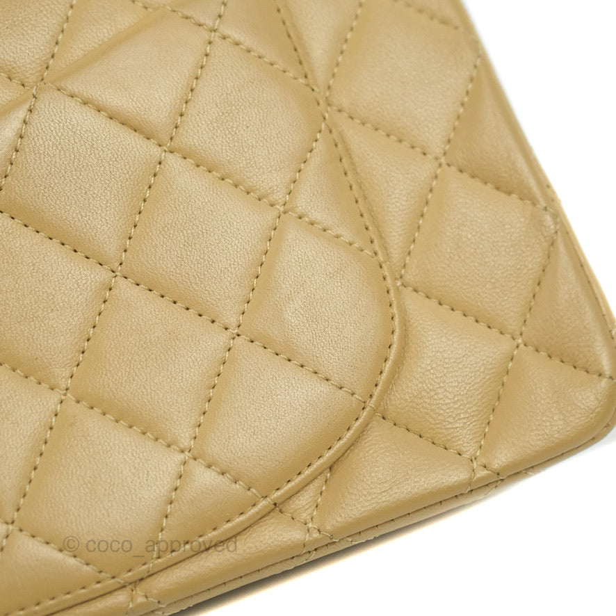 Chanel Classic Vintage Small Flap Dark Beige Lambskin 24K Gold Hardware