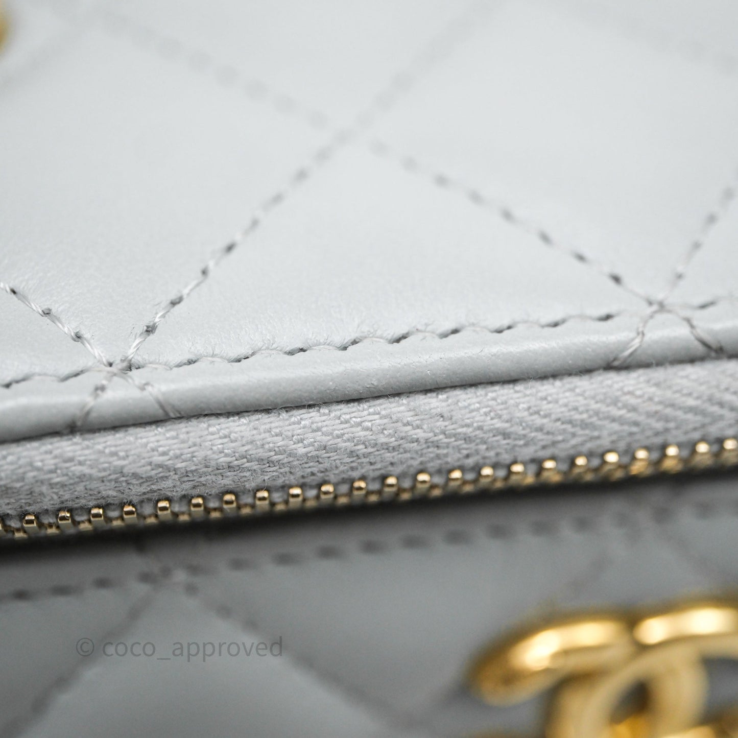 Chanel Coco Chain Vanity Blue Lambskin Gold Hardware
