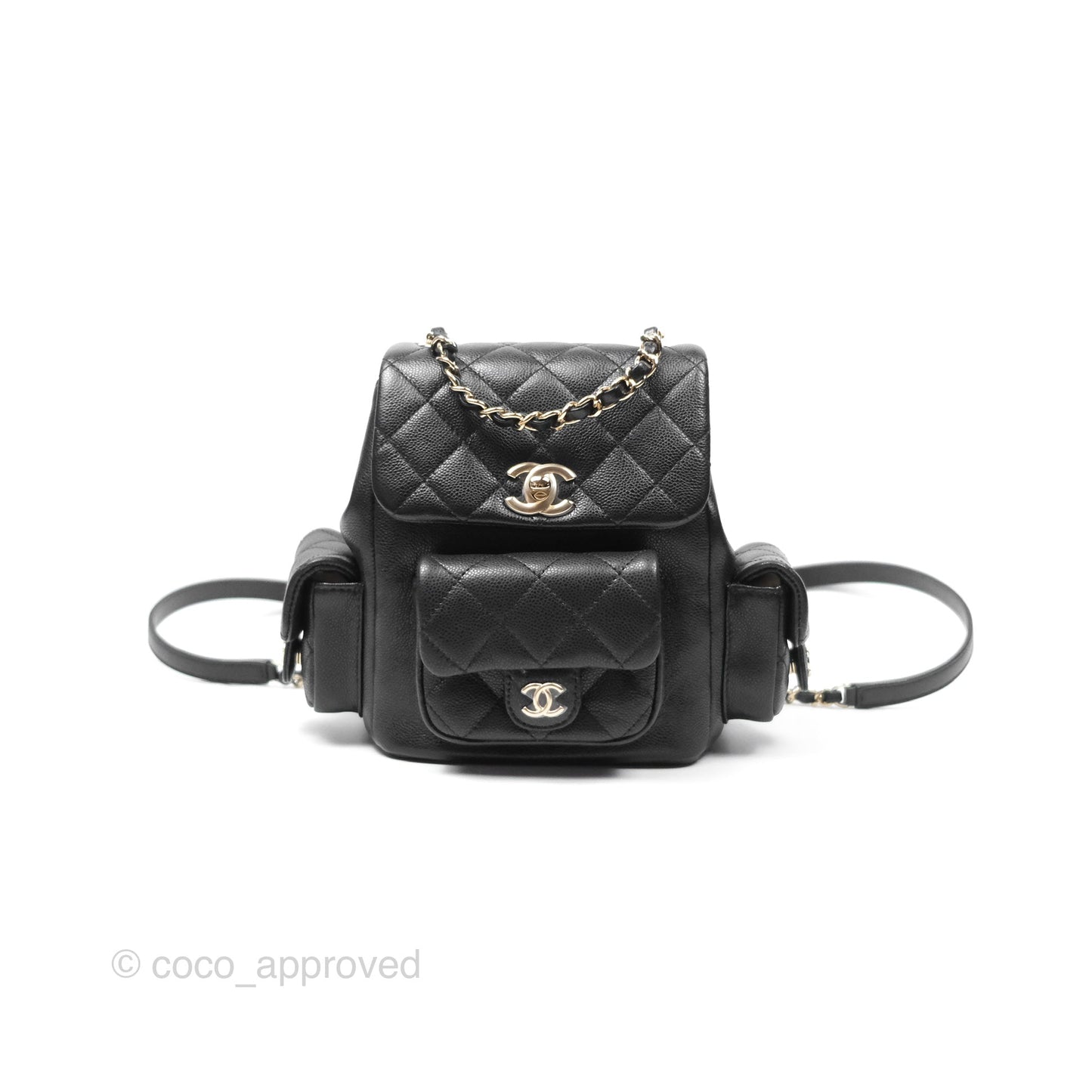 Chanel Small Duma Backpack Caviar Black Gold Hardware 23K