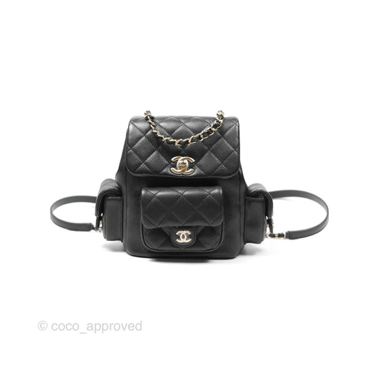 Chanel Small Duma Backpack Caviar Black Gold Hardware 23K