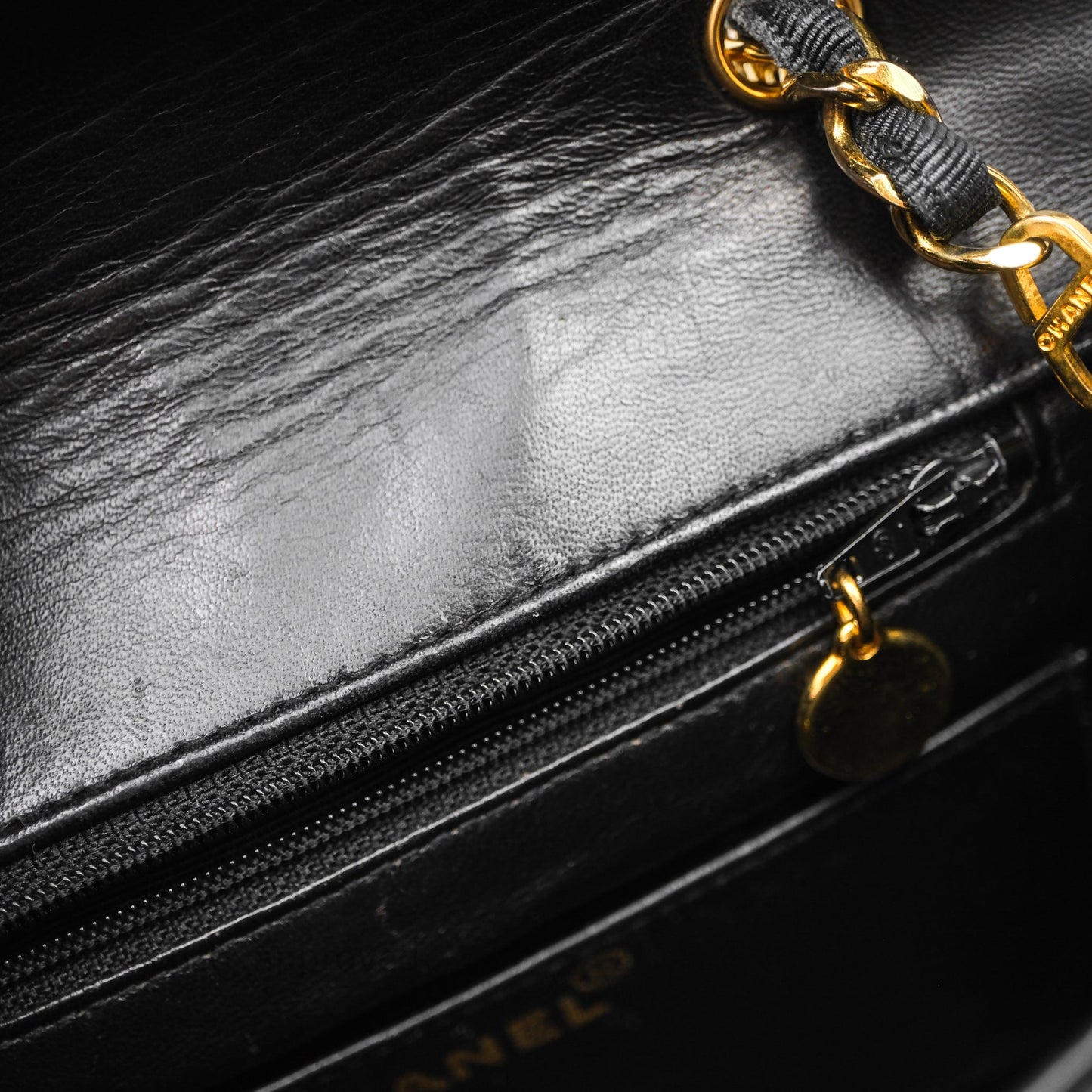 Chanel Vintage Small Flap Bag Black Grosgrain 24K Gold Hardware