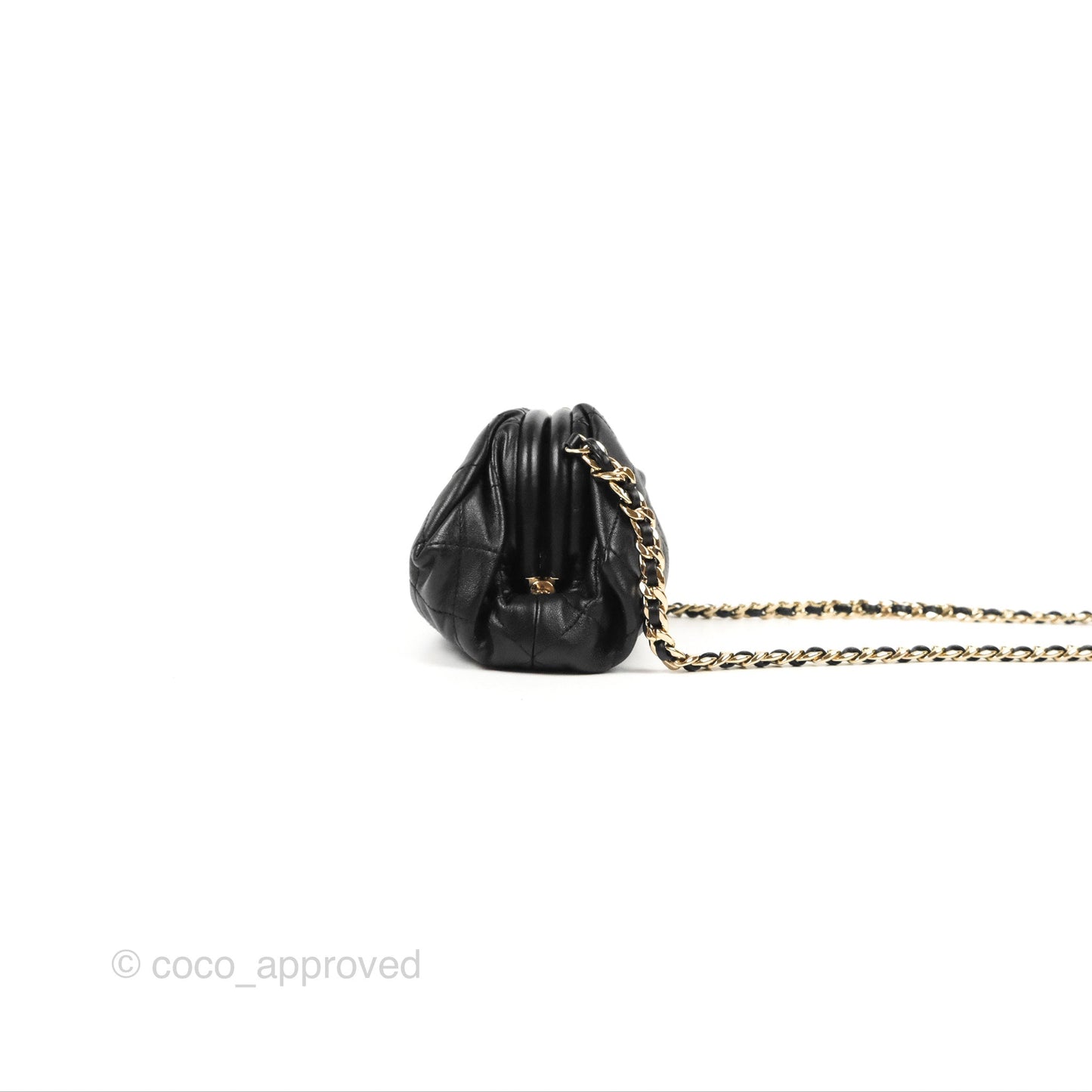 Chanel Black Clutch Bag Lambskin Gold Hardware