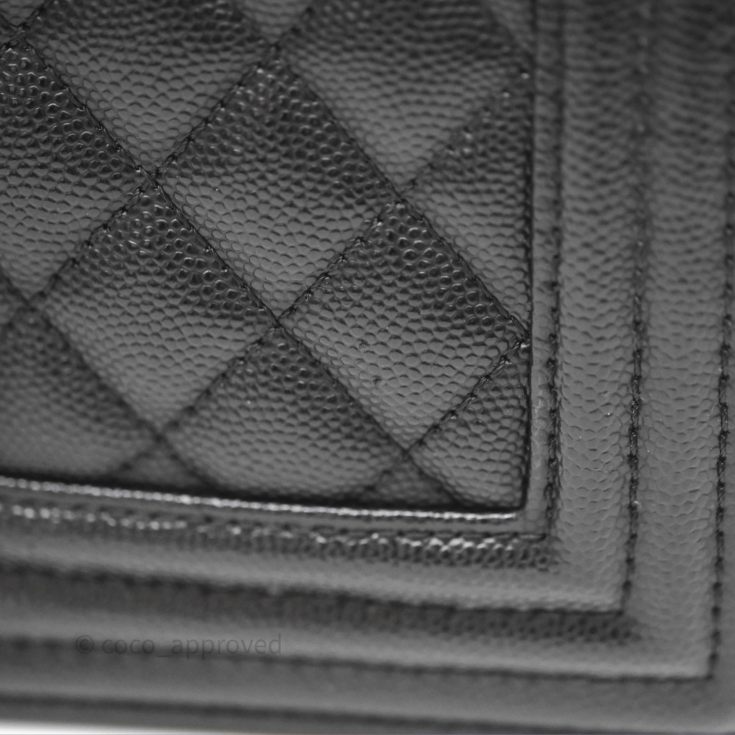 Chanel Quilted Medium Boy Black Caviar Ruthenium Hardware