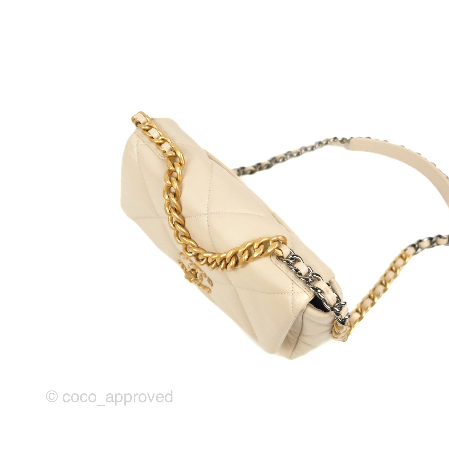 Chanel 19 Small Ivory Beige Mixed Hardware