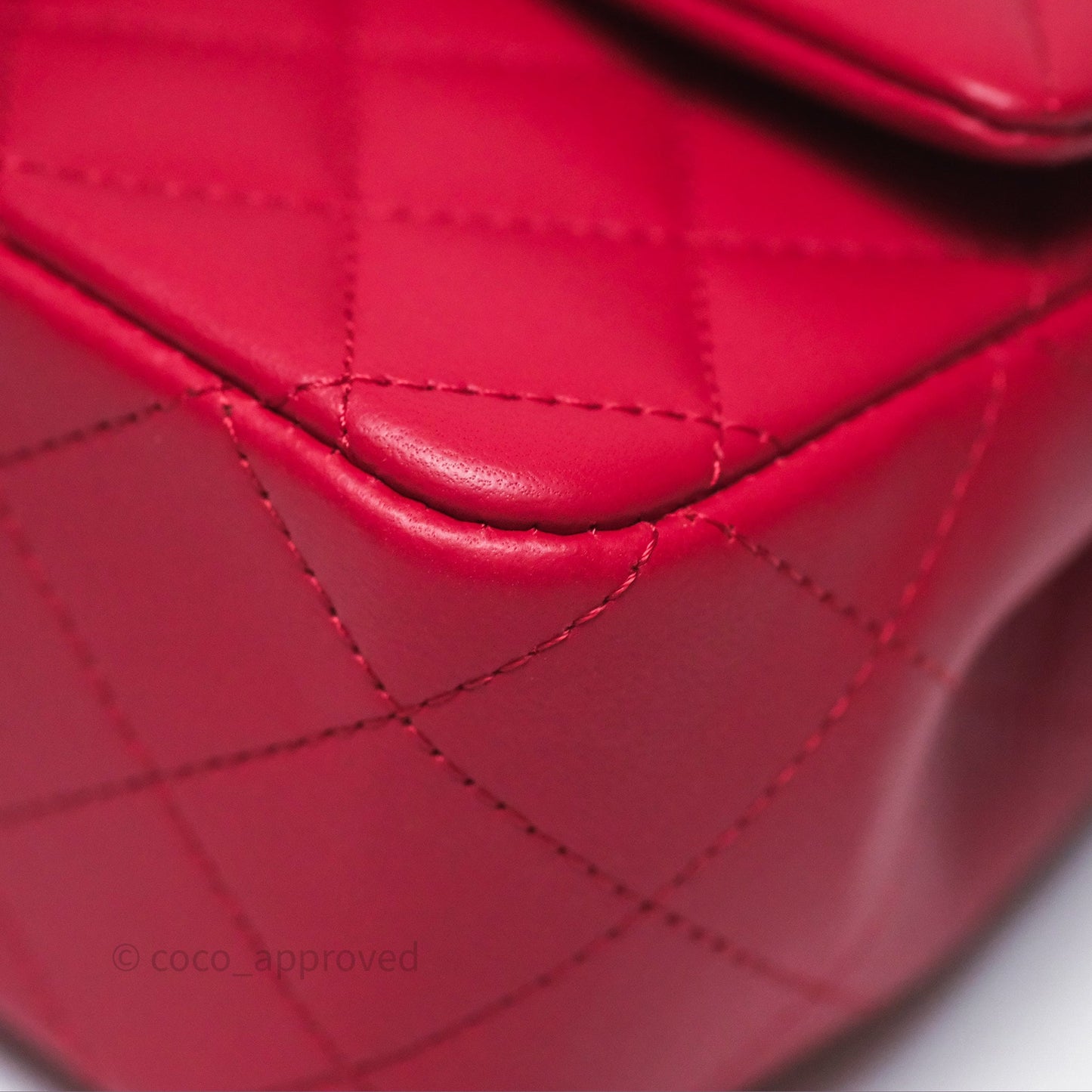 Chanel Top Handle Mini Rectangular Flap Red Lambskin Gold Hardware