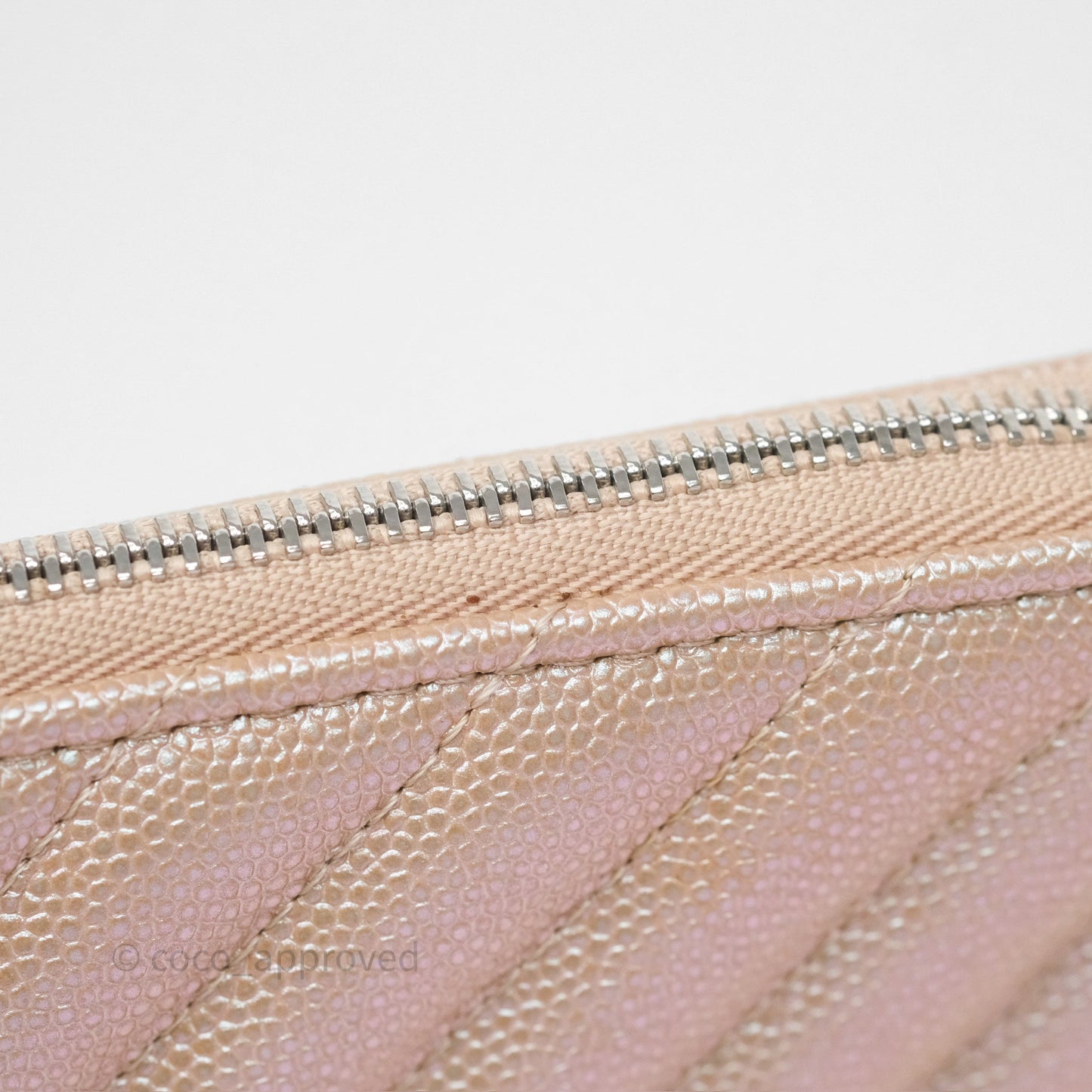 Chanel Medium O Case Chevron Rose Gold Caviar Silver Hardware 17B