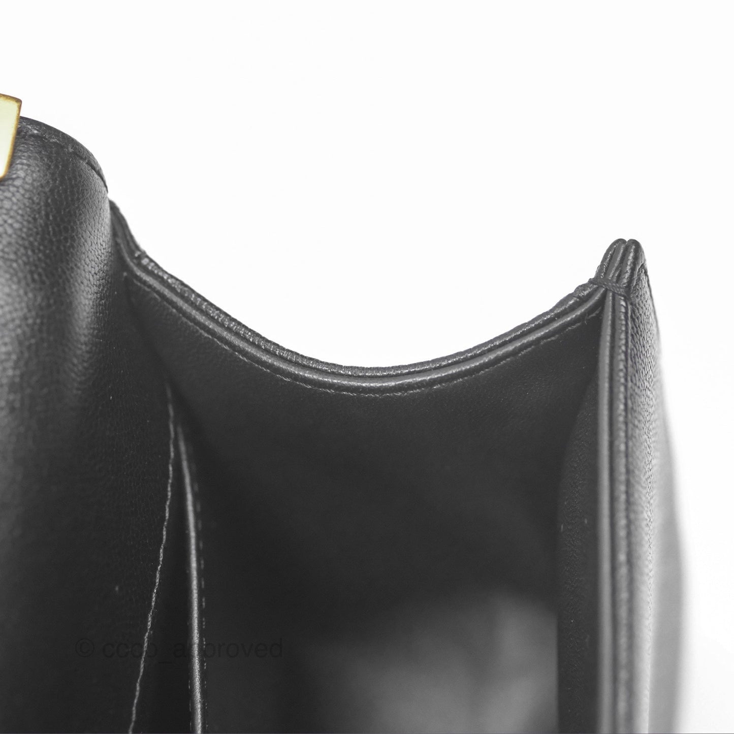 Chanel Medium Boy Chevron Black Caviar Aged Gold Hardware