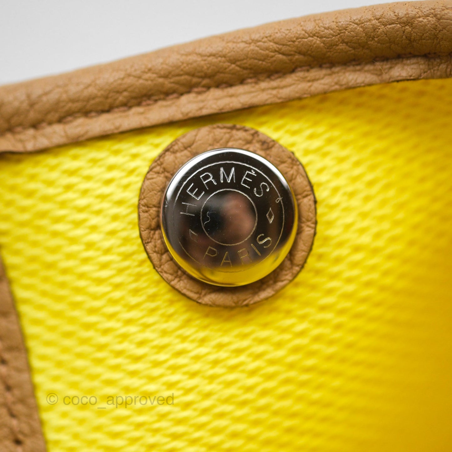 Hermès Garden Party 30 Canvas Ecru-Jaune Citron 9N/ Biscuit 48