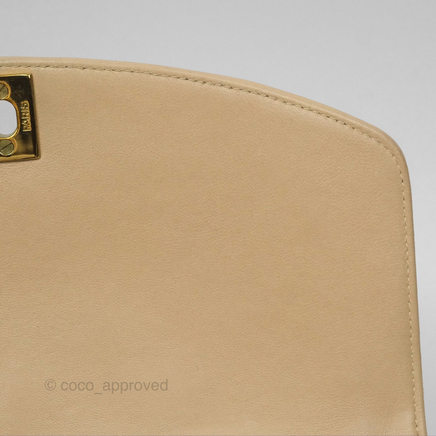 Chanel Vintage Small Quilted Classic Diana Flap Bag Beige Lambskin 24K Gold Hardware
