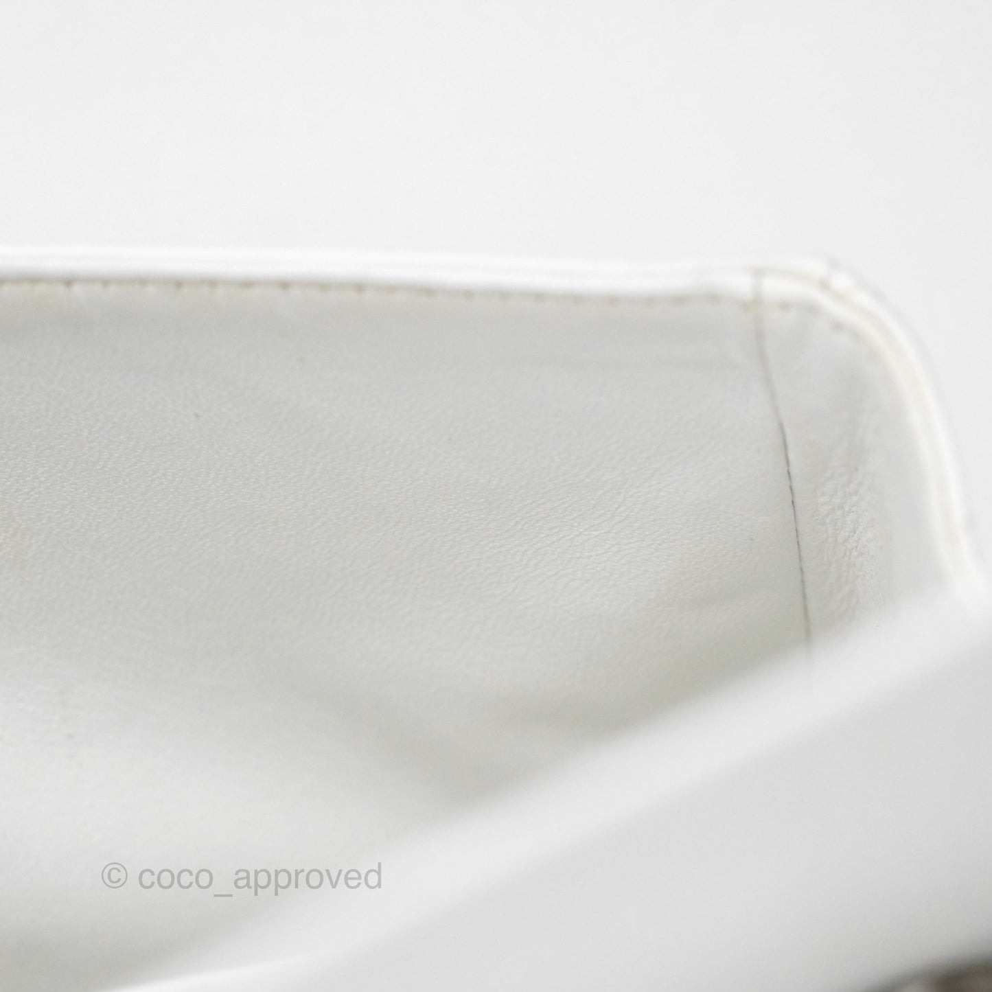Chanel Classic M/L Medium Double Flap White Caviar Silver Hardware