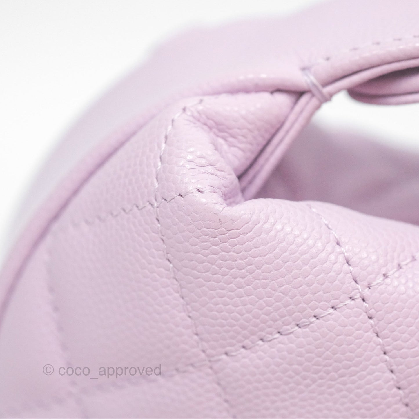 Chanel Bow Hobo Pouch Lilac Caviar Gold Hardware 24S