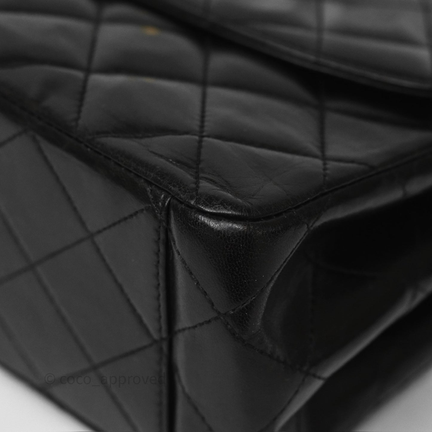 Chanel Vintage Half Moon Flap Shoulder Bag Black Lambskin 24K Gold Hardware