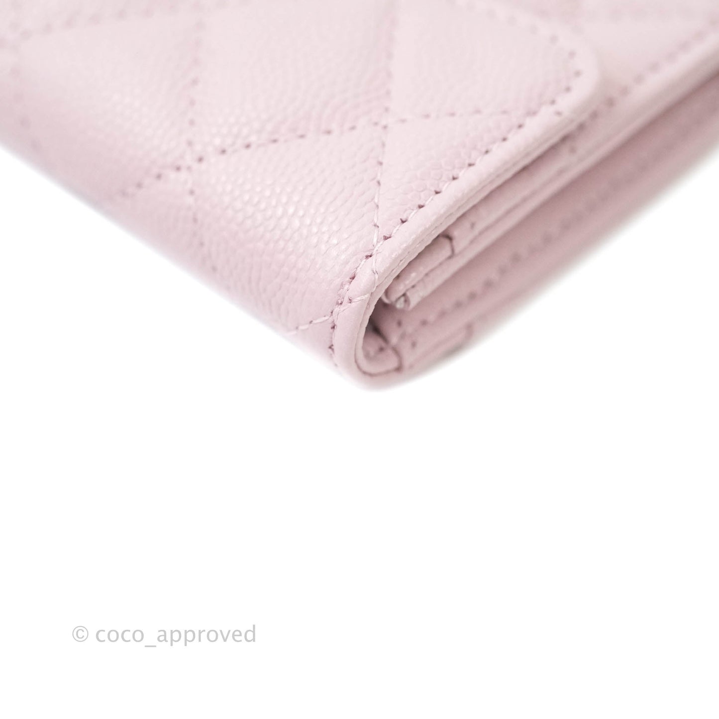 Chanel Caviar Quilted Flap Card Holder Lilac Rose Clair Gold Hardware 21S