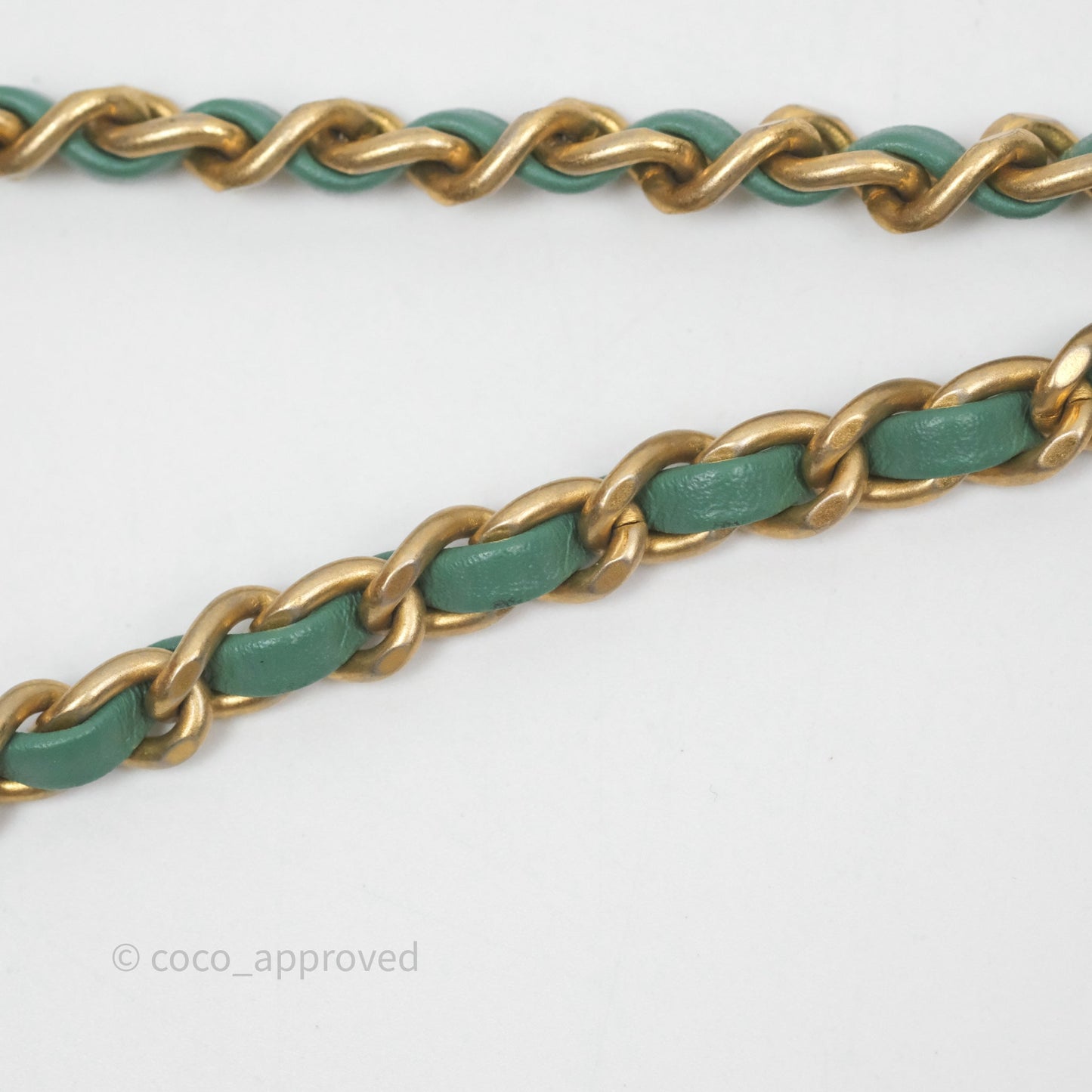 Chanel Pearl Crush Mini Square Quilted Green Lambskin Aged Gold Hardware