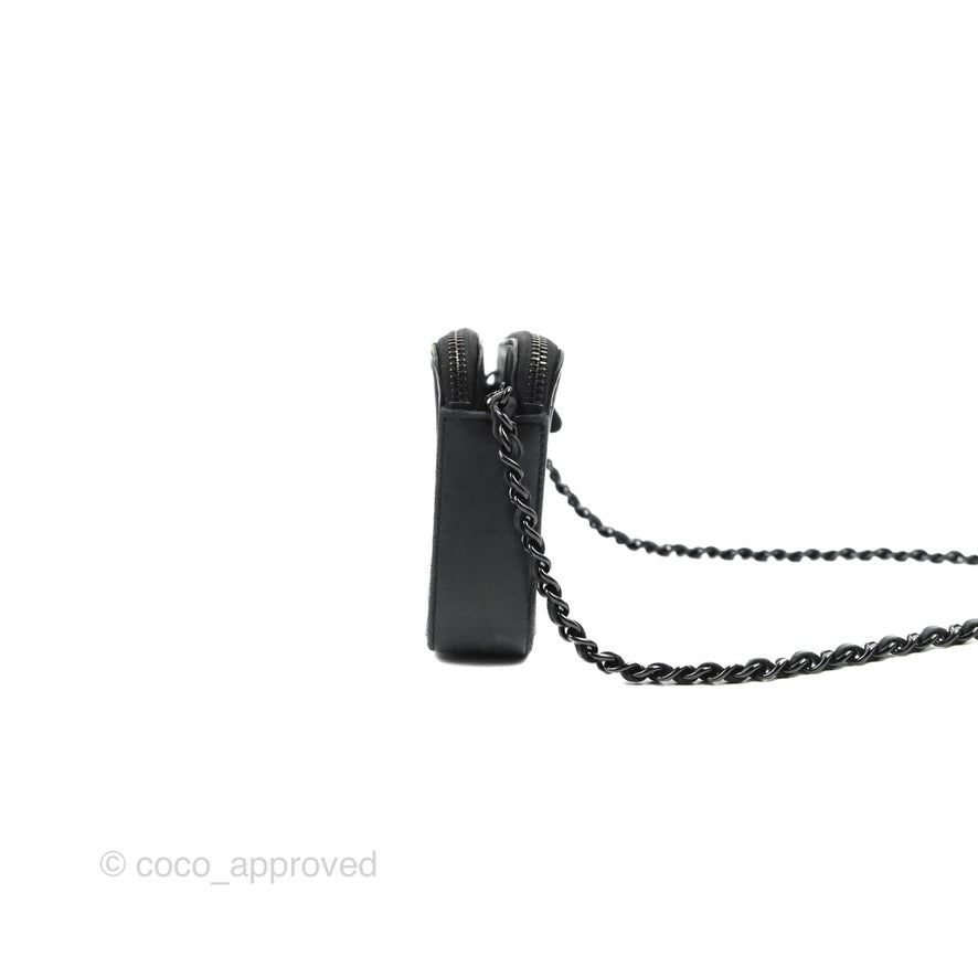 Chanel Le Boy Double Zip Wallet On Chain So Black Lambskin