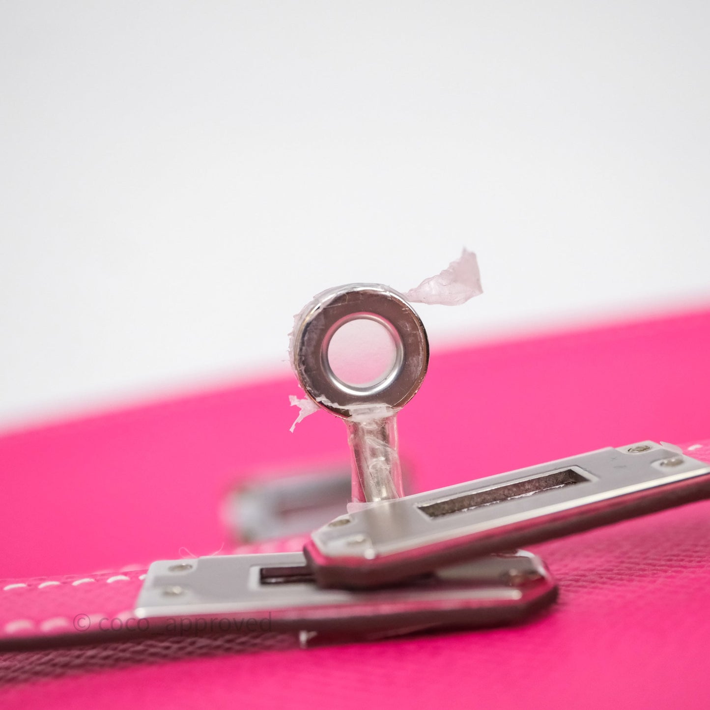 Hermès Kelly Pochette Clutch Rose Tyrien Epsom Palladium Hardware