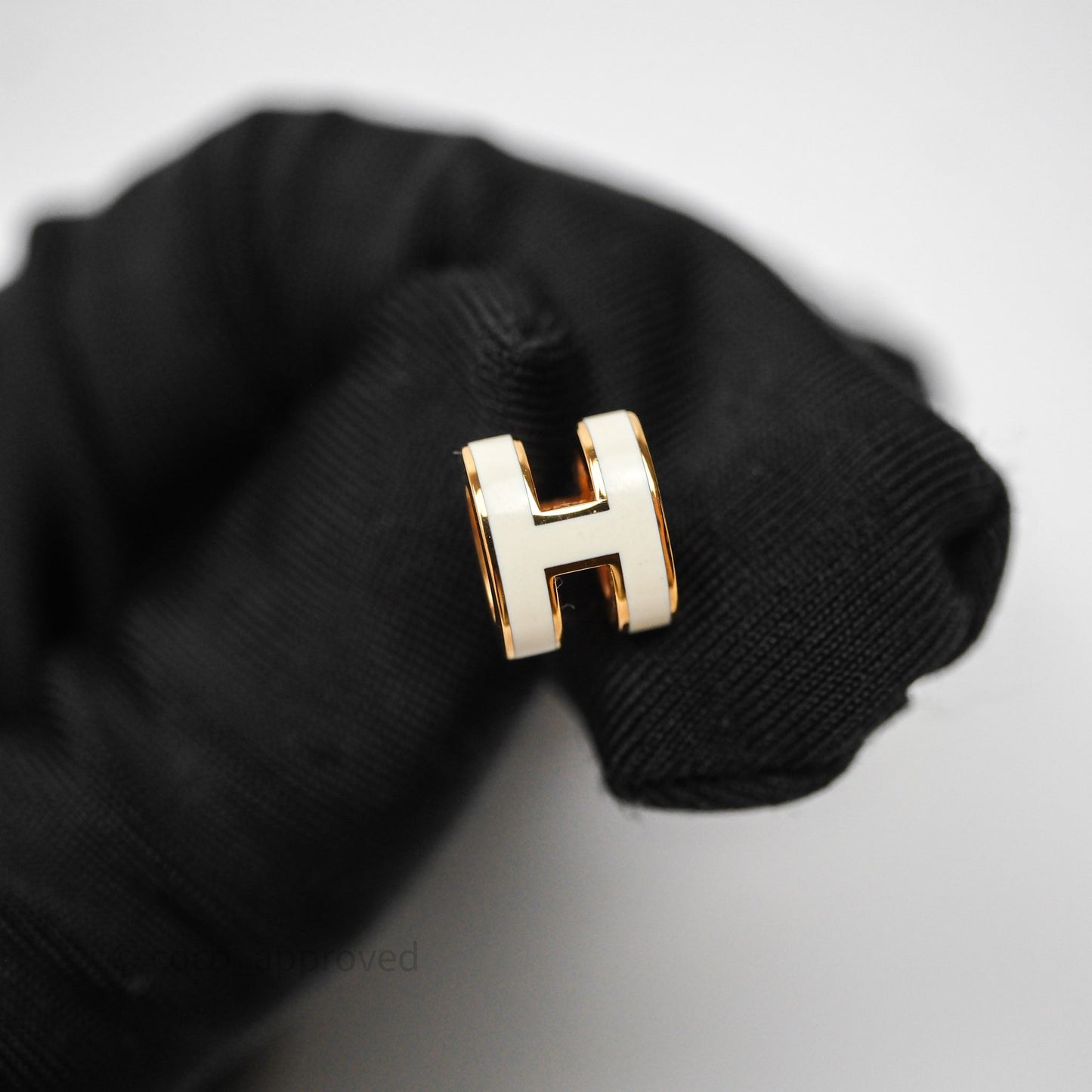 Hermes Mini Pop H Earrings Blanc Rose Gold