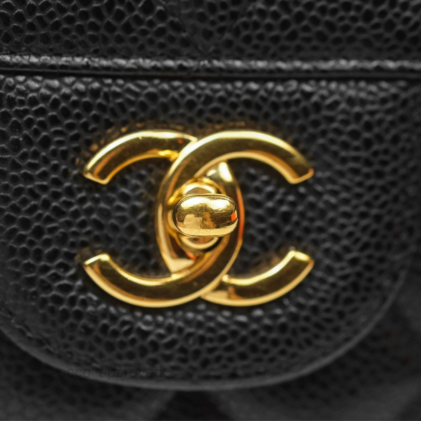 Chanel Jumbo Double Flap Quilted Black Caviar Gold Hardware⁣⁣