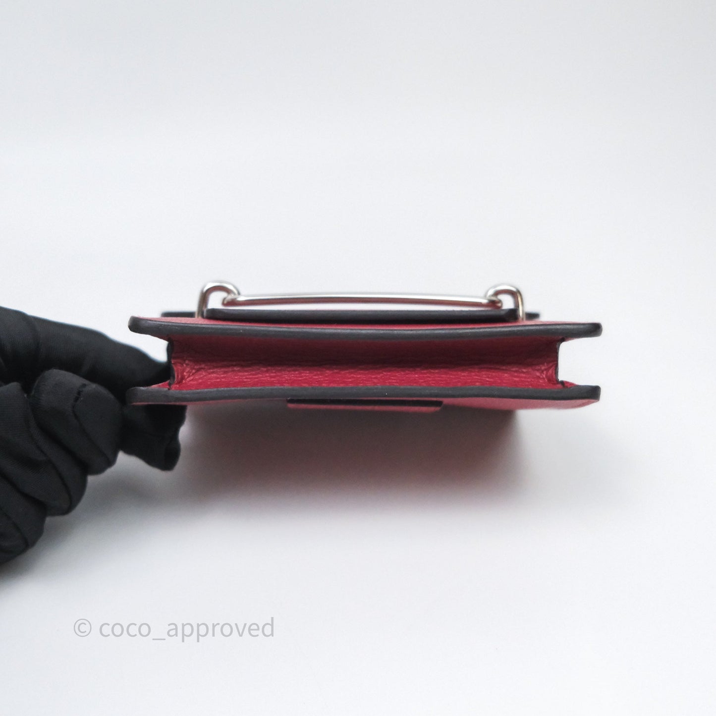 Hermès Roulis Slim Wallet Rouge H 55 Evercolor Palladium Hardware