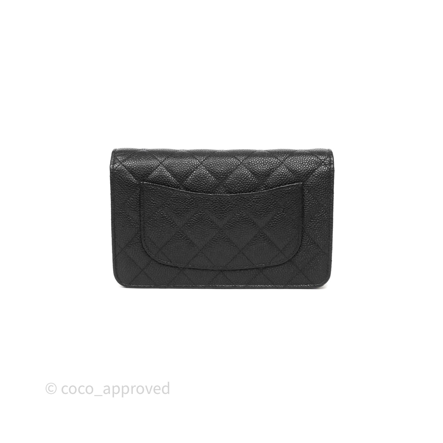 Chanel Classic Wallet On Chain WOC Quilted Black Caviar Silver Hardware