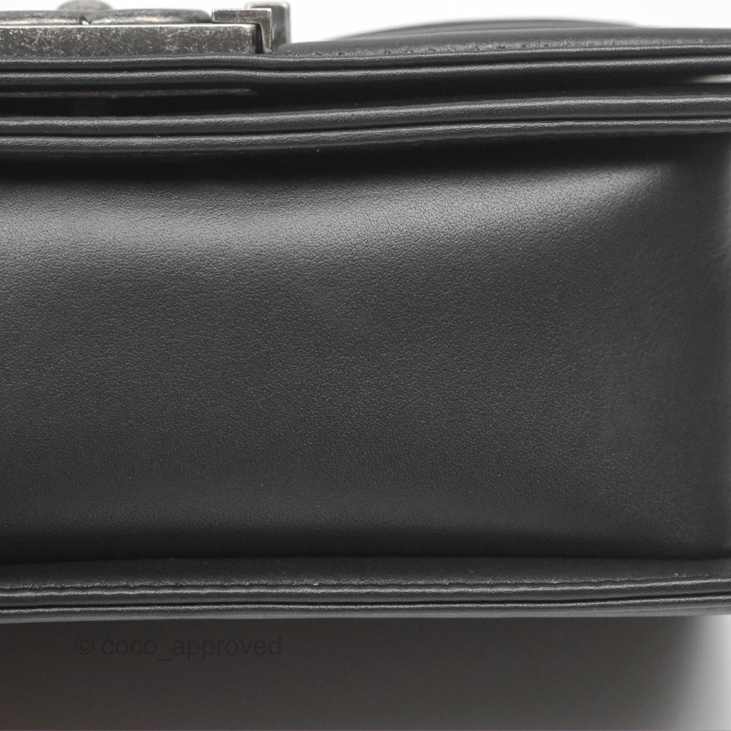 Chanel Small Boy Black Calfskin Ruthenium Hardware